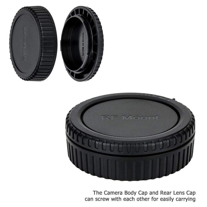 Tapa de cuerpo y tapa de lente trasera para cámara Canon EOS con montura RF (paquete de 2)