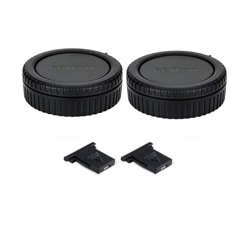 Tapa de cuerpo y tapa de lente trasera para cámara Canon EOS con montura RF (paquete de 2)