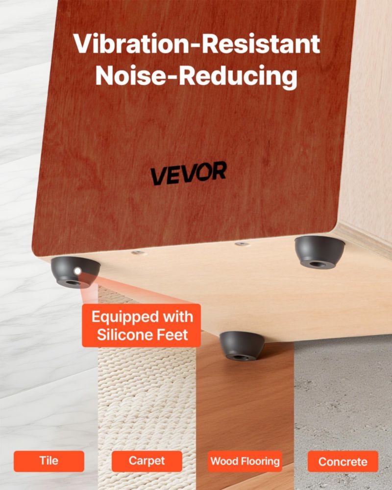 Tambor Cajon Box VEVOR de madera ligera con cuerdas de guitarra 43 cm