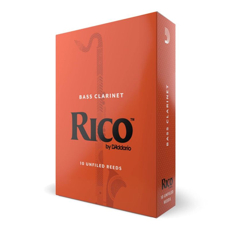 Cañas para clarinete bajo D'Addario Woodwinds Rico REA1030 3.0 paquete de 10