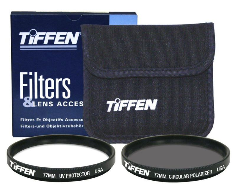 Filter Tiffen Photo de 77 mm paquete doble polarizador y UV