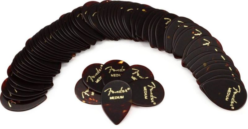 Púas de guitarra Fender Classic Celluloid con forma de 358 tamaño mediano paquete de 72