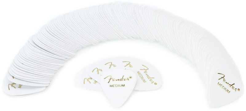 Púas para guitarra Fender Classic Celluloid 351 Shape color blanco paquete de 144