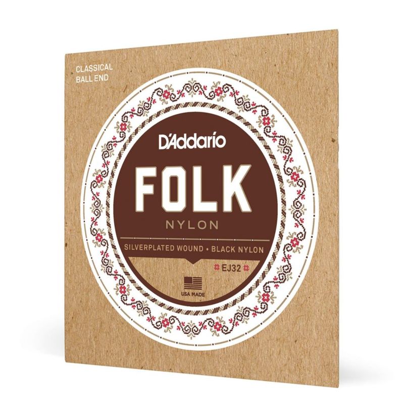 Cuerdas para guitarra D'Addario Classic Folk Nylon con extremo esférico EJ32