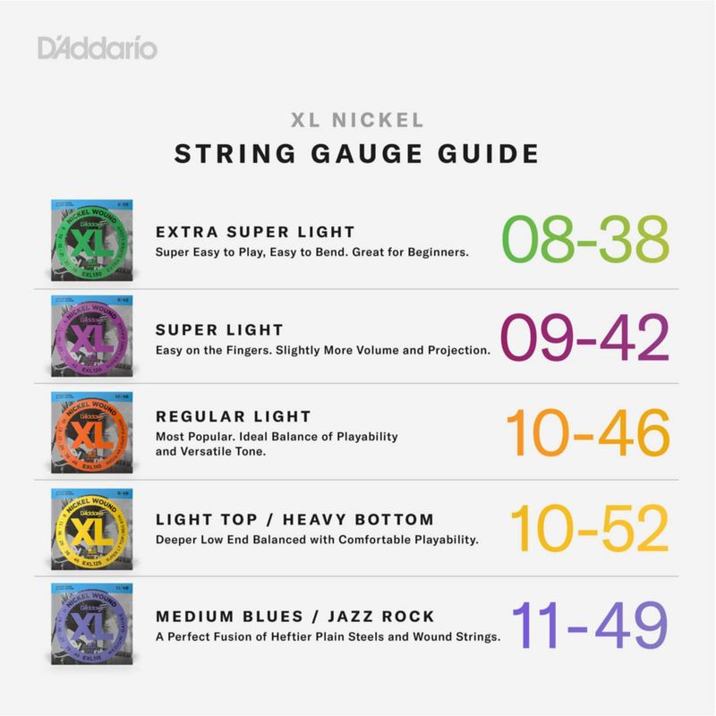 Cuerdas para guitarra D'Addario XL Nickel Electric EXL120-10P paquete de 10