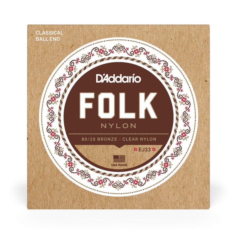 Cuerdas para guitarra D'Addario Classic Folk Nylon Ball-end EJ33
