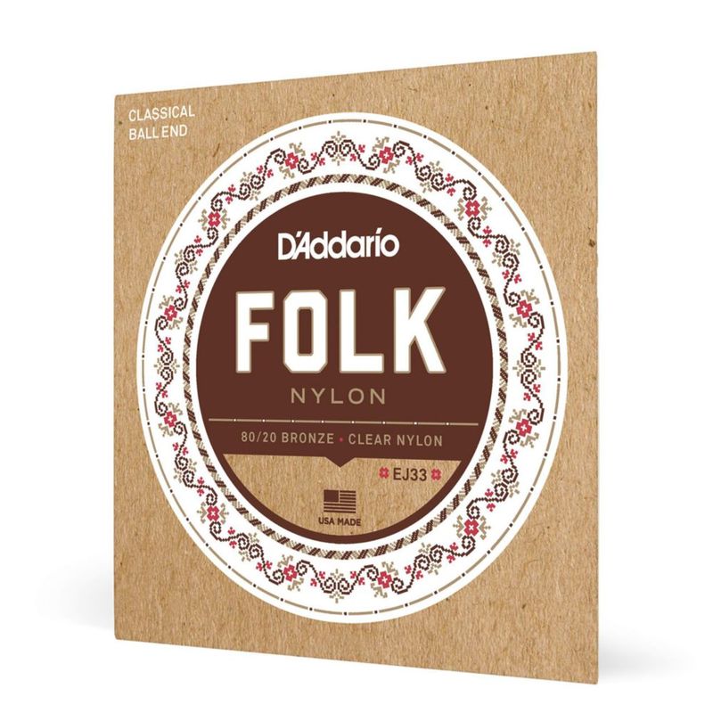 Cuerdas para guitarra D'Addario Classic Folk Nylon Ball-end EJ33