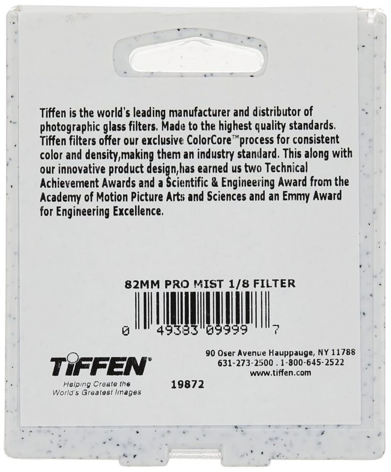 Filtro Tiffen Pro-Mist 1/8 82 mm para retratos y escenas