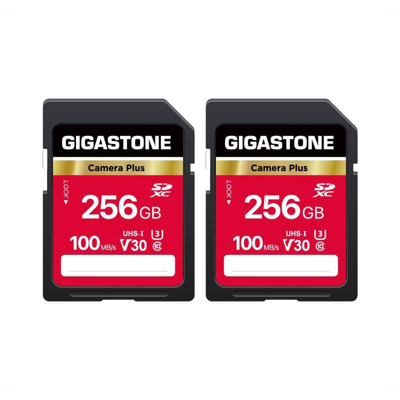 Tarjeta SD Gigastone Camera Plus de 256 GB memoria V30 SDXC paquete de 2