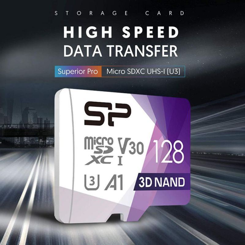 Tarjeta micro SD Silicon Power de 128 GB U3 SDXC para cámaras y drones