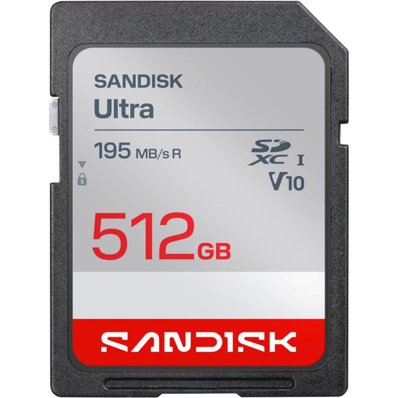 Tarjeta SD Sandisk Ultra 512 GB 195 MB/s Full HD V10 U1