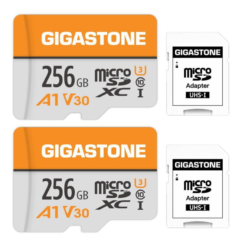 Tarjeta Micro SD Gigastone 256GB A1 V30 Paquete de 2 100MB/s