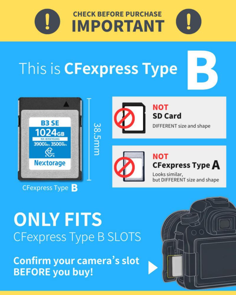 Tarjeta de memoria Nextorage NX-B3SE1024G 1024 GB CFexpress 4.0