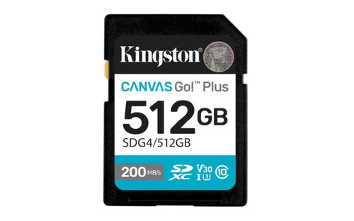 Tarjeta SD Kingston Canvas Go Plus 512 GB 200 MB/s