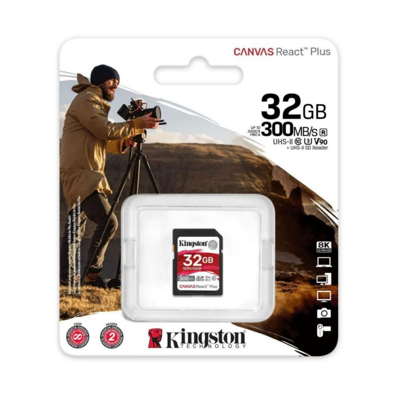 Tarjeta SD Kingston Canvas React Plus 32 GB SDHC UHS-II V90