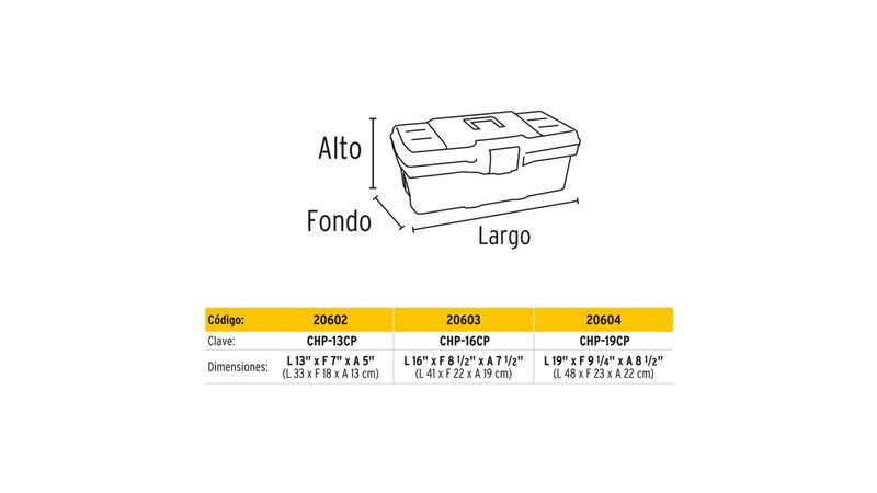 Caja para Herramientas de 19 Pretul 20604, con compartimentos »  Distribuidor Truper