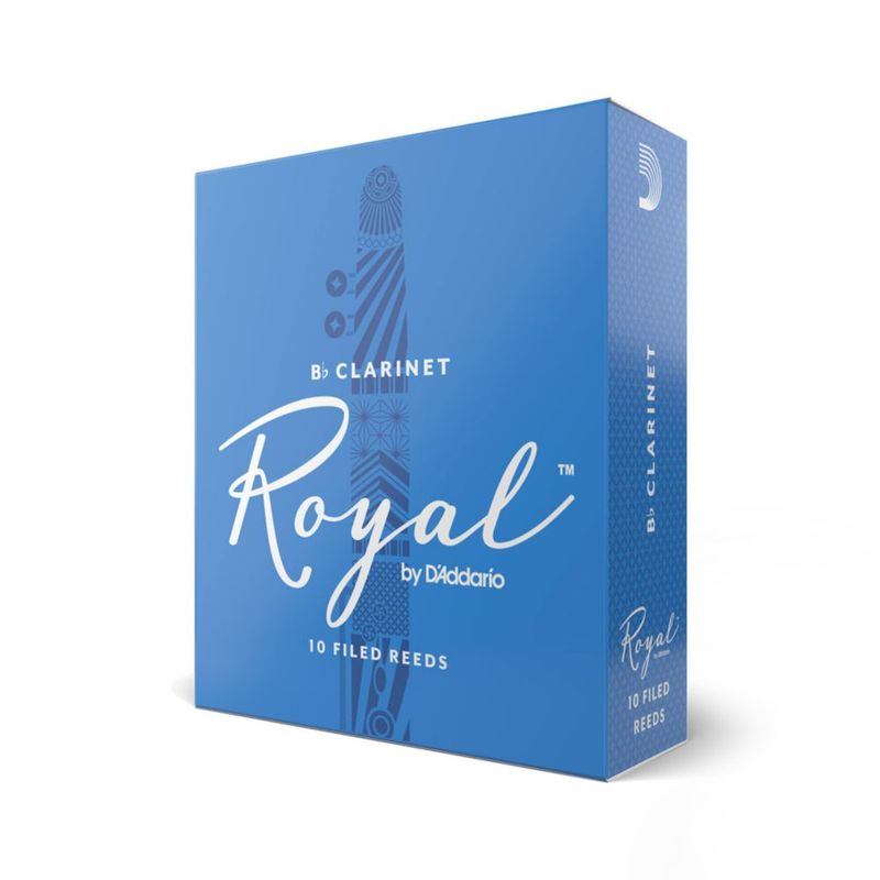 Cañas para clarinete D'Addario Woodwinds Royal en si bemol cañas para clarinete lengüetas para clarinete en si bemol espina fuerte corte limado fuerza