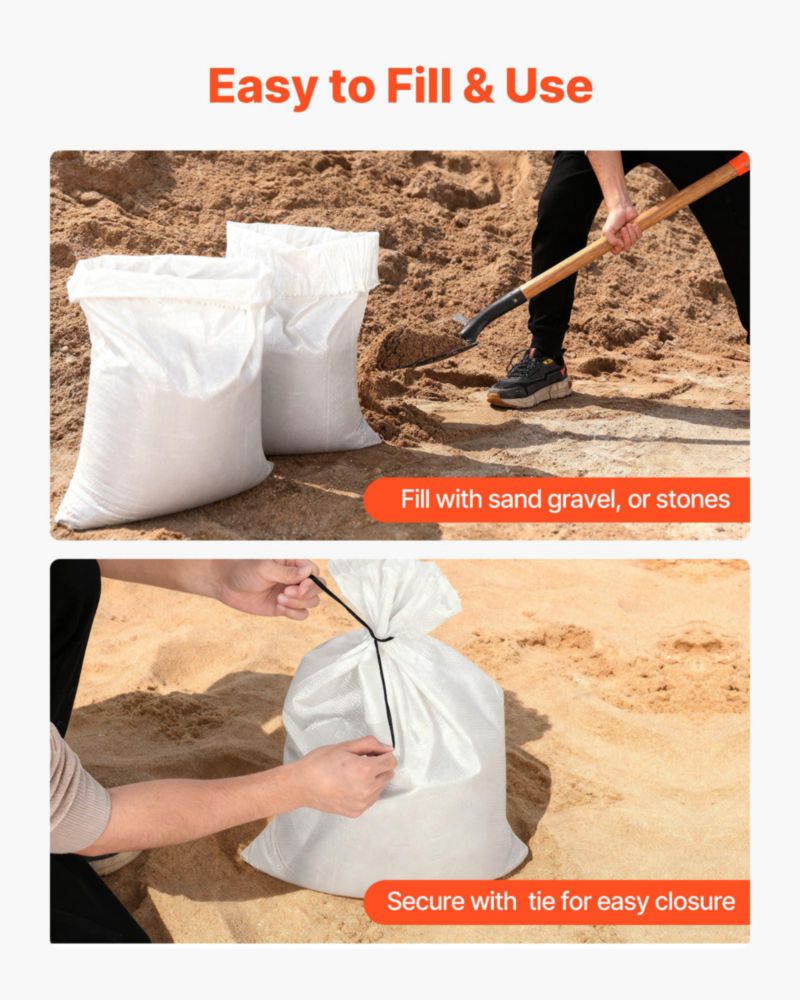 Bolsas de Arena VEVOR Paquete de 50 36x66 cm Resistente a UV 22.5 kg