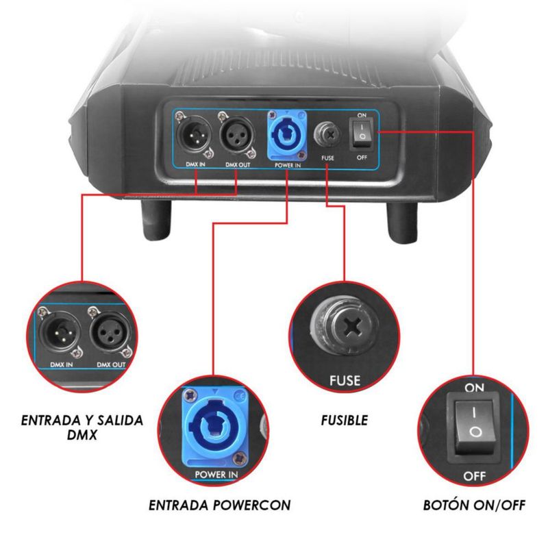 Case 4 Cabezas Moviles Beam 7RH-TOUR4 + Arcoiris Compacta Steelpro