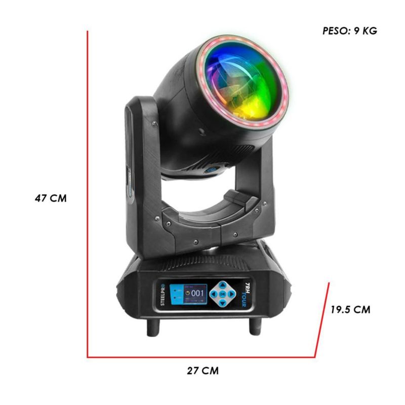 Case 4 Cabezas Moviles Beam 7RH-TOUR4 + Arcoiris Compacta Steelpro