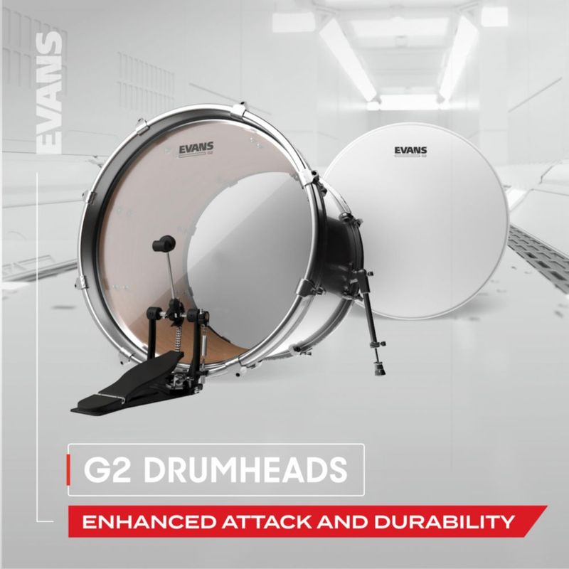 Paquete Drum Heads Evans G2 transparente estándar (30 cm 33 cm 40 cm)