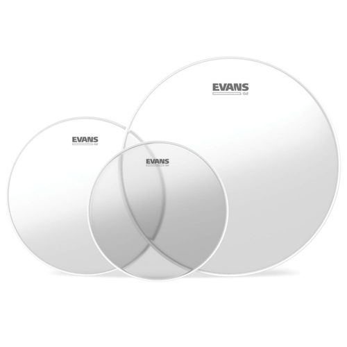 Paquete Drum Heads Evans G2 transparente estándar (30 cm 33 cm 40 cm)