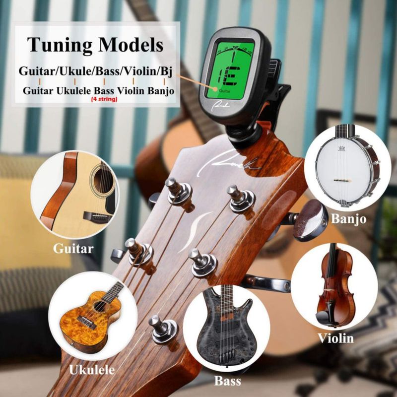 Afinador de guitarra Ranch con clip para guitarra acústica/eléctrica etc.
