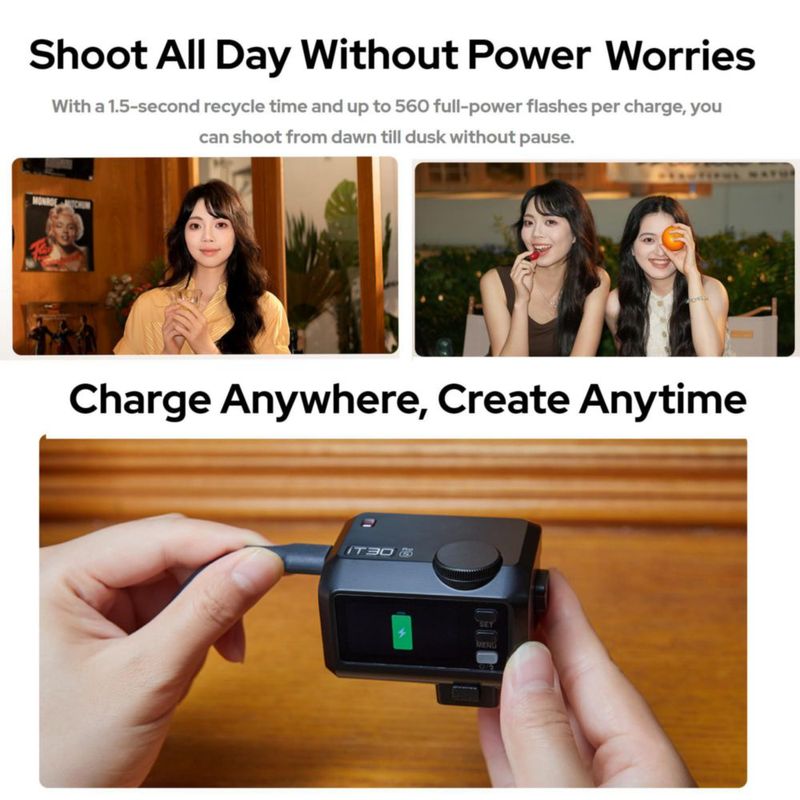 Cámara Flash GODOX iT30Pro TTL Mini con pantalla táctil a todo color