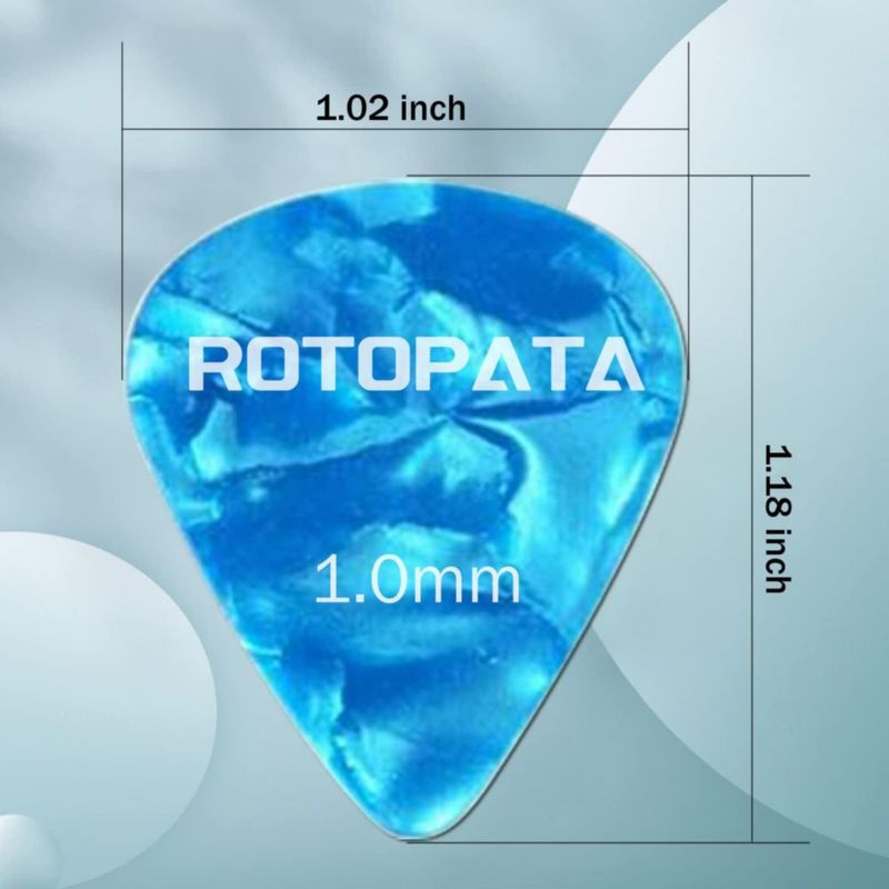 Juego de 15 púas para guitarra ROTOPATA con caja de almacenamiento y organizador
