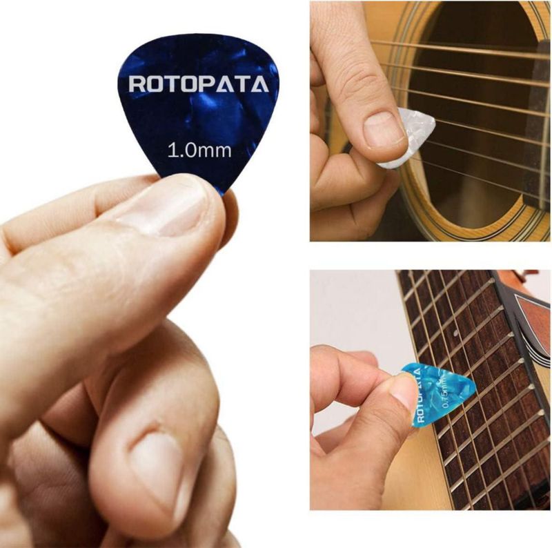 Juego de 15 púas para guitarra ROTOPATA con caja de almacenamiento y organizador