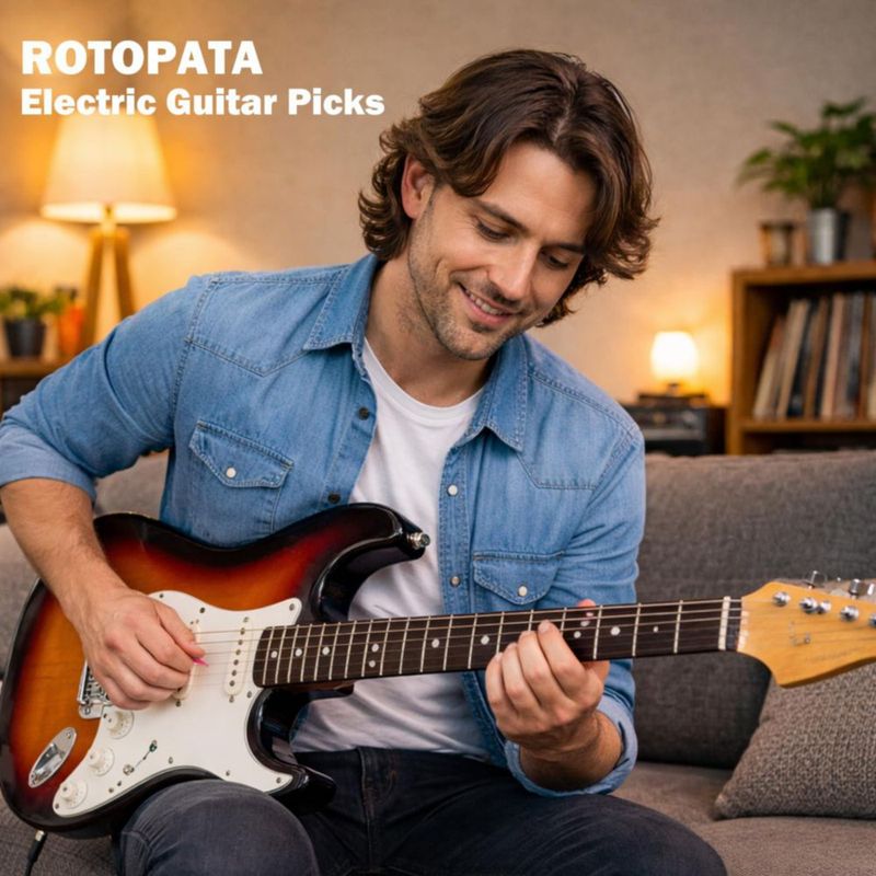 Juego de 15 púas para guitarra ROTOPATA con caja de almacenamiento y organizador