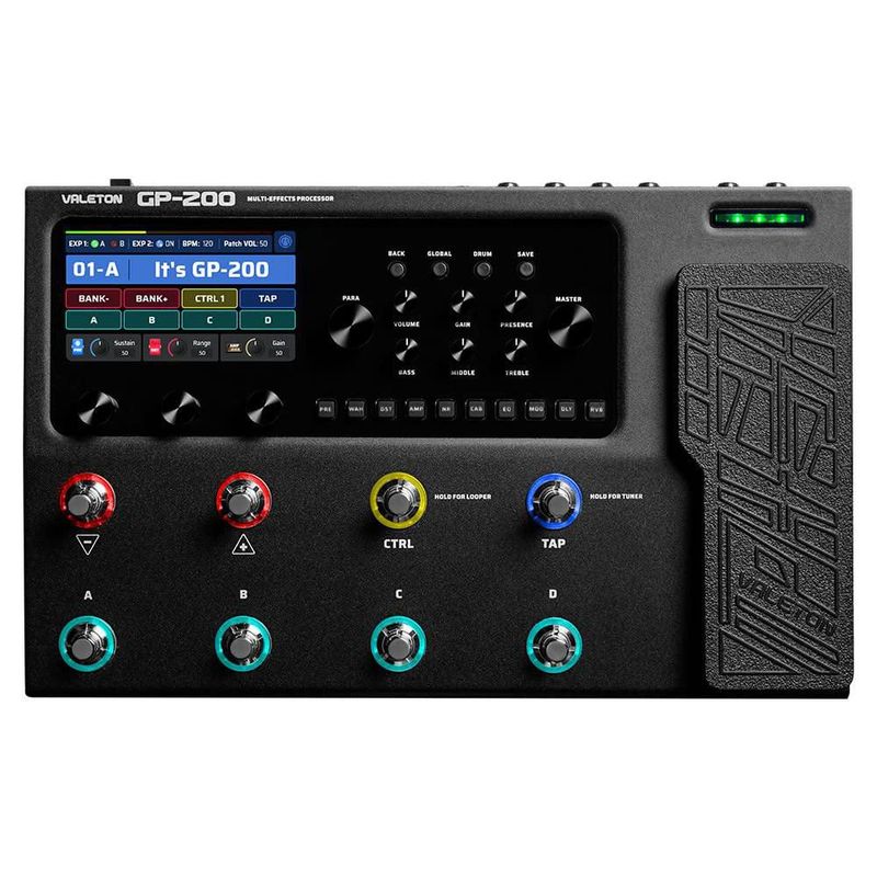 Pedal multiefectos para guitarra/bajo Valeton GP-200 con expresión