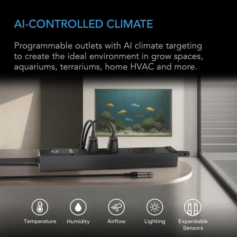 Regleta inteligente WiFi con IA AC Infinity de 4 tomas 1800 W