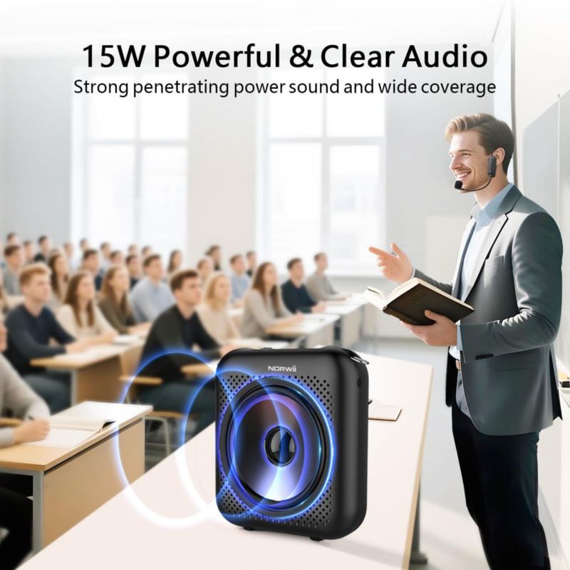 Amplificador de voz inalámbrico Norwii 15W Bluetooth 5200mAh