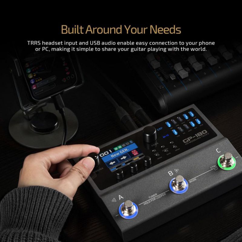 Procesador de guitarra Valeton GP-180 multiefectos con audio USB