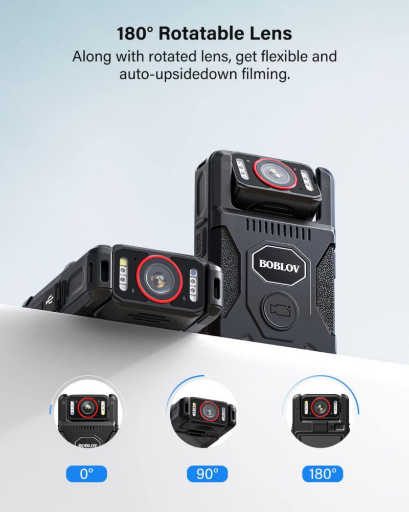 Cámara corporal BOBLOV M7Pro 4K con GPS y 64 GB batería de 14 h