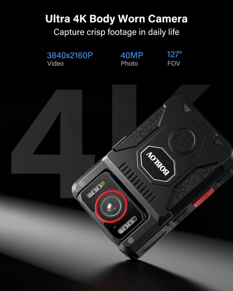 Cámara corporal BOBLOV M7Pro 4K con GPS y 64 GB batería de 14 h