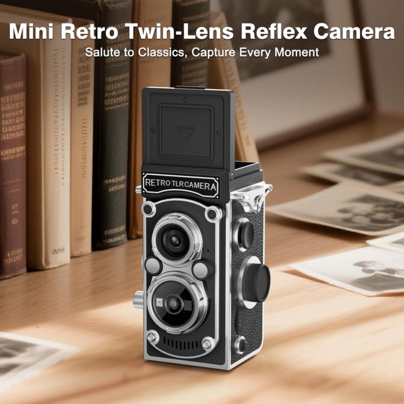 Cámara JH Mini Retro TLR 24 MP 1080P FHD Zoom 16x