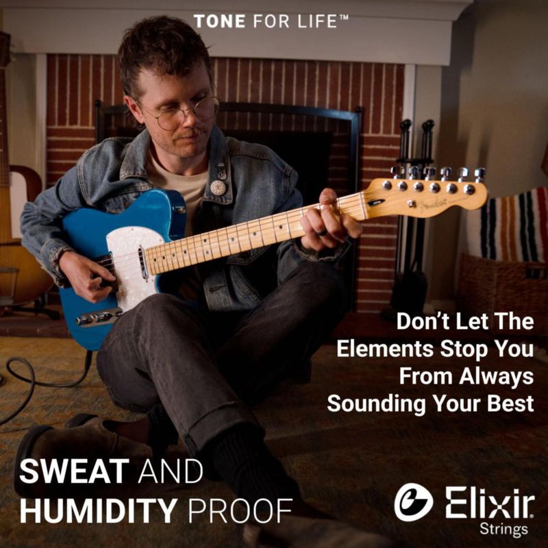 Cuerdas para Guitarra Eléctrica Elixir 6 Light 10-46 NANOWEB