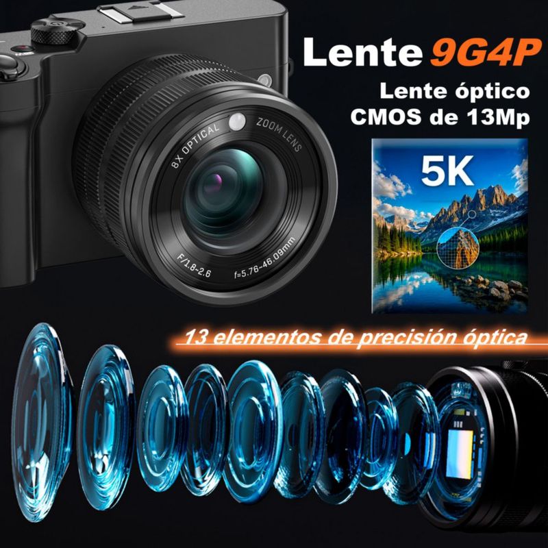 VAK CAMARA DIGITAL Pro 209 SELFIE 5K VISION NOCTURNA ZOOM