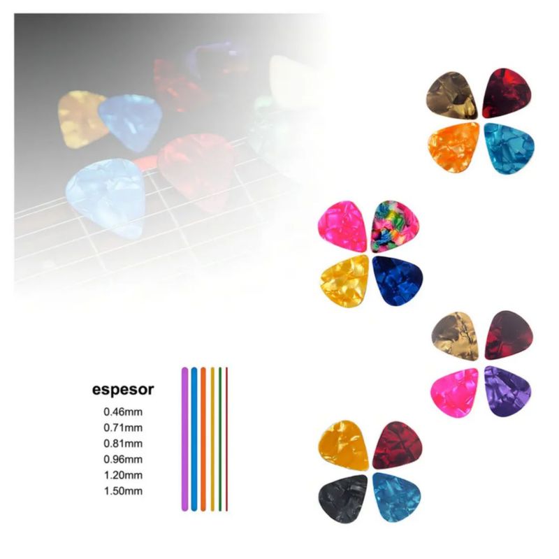 Kit De Accesorios Para Guitarra Acústica Cuerdas 66 Unidades, Multicolor