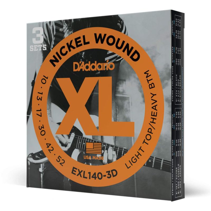 Cuerdas para guitarra eléctrica D'Addario XL Nickel EXL140-3D