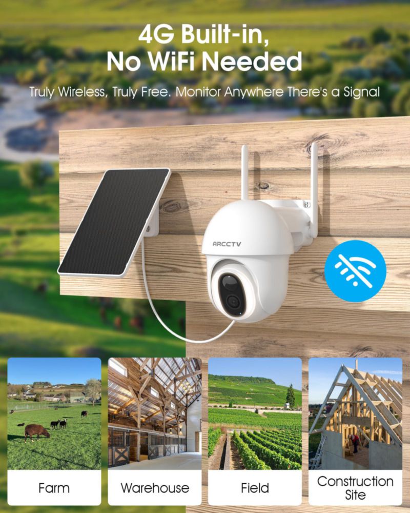 Cámara de Seguridad ARCCTV 4G LTE Inalámbrica 4MP (2 unidades)