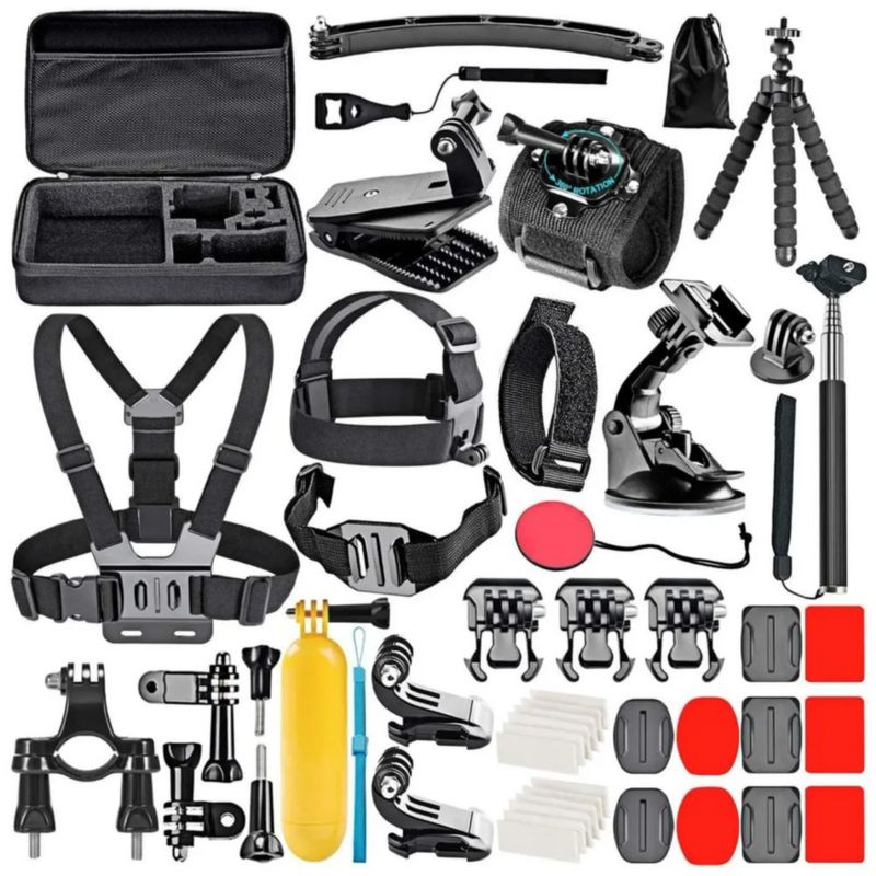 Kit De Accesorios Para Cámara De Acción 50 Piezas, Color Negro