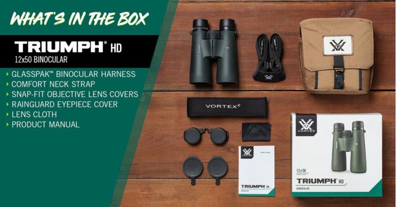 Binoculares Vortex Triumph HD 12x50 impermeables y resistentes a impactos