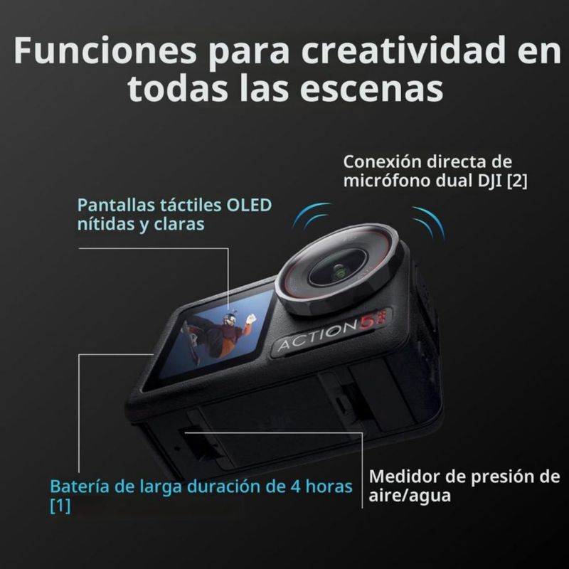 DJI Osmo Action 5 Pro Cámara de Acción 4K Combo estándar 120fps Impermeable OLED Dual Wi-Fi