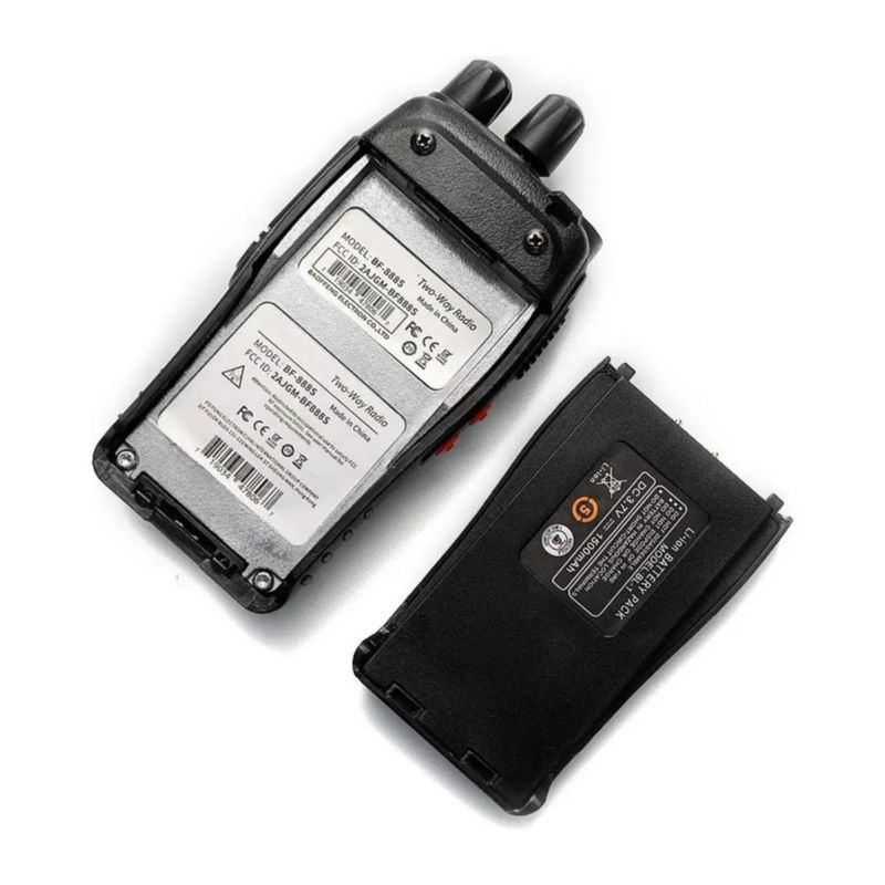 2 Radios Walkie Talkie Uhf Manos Libres 2 Vías, Color Negro