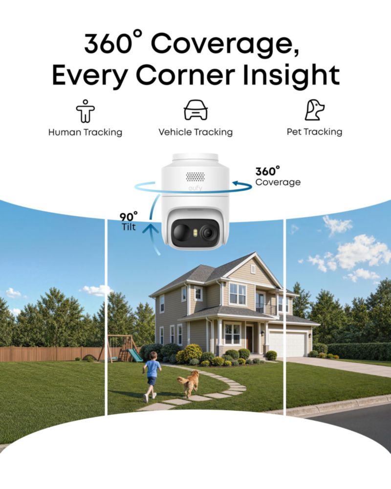 Cámara de seguridad eufy C37 kit de 2 cámaras 360° IA