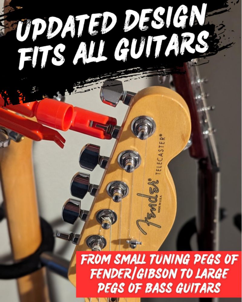 Herramienta 3‑en‑1 para cambiar cuerdas de guitarra – Powered By Rock