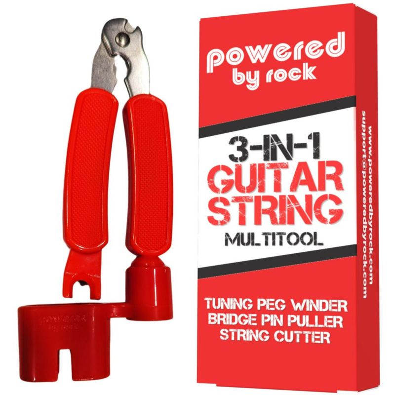 Herramienta 3‑en‑1 para cambiar cuerdas de guitarra – Powered By Rock